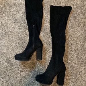Black over-the-knee boots